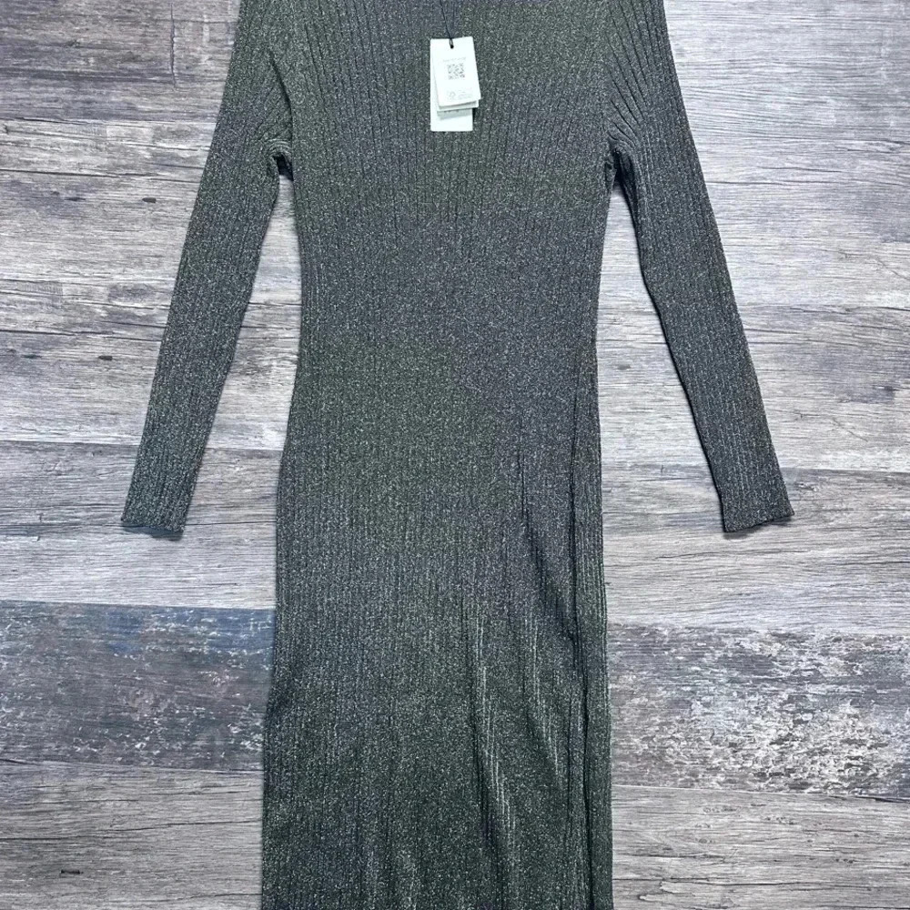 Ted Baker Metallic Long Sleeve Dress - Silver